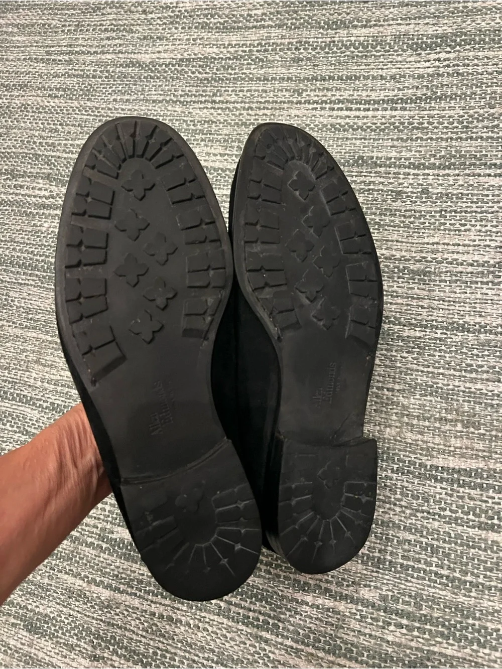 Allen Edmonds Black Suede Loafers with Silver Bit
